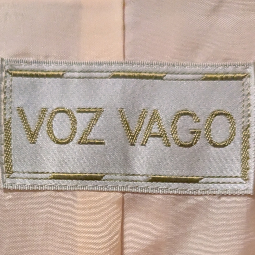 💥SALE💥 Vintage Voz Vago Elegant Beige Blazer with White Accents - Picture 9 of 10